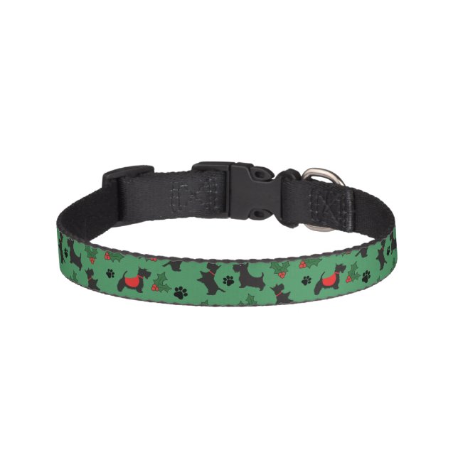 Christmas Scottie Holiday Dog Collar (Front)