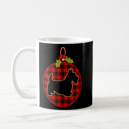 Christmas Scottie  Ornaments On Buffalo Plaid  Coffee Mug