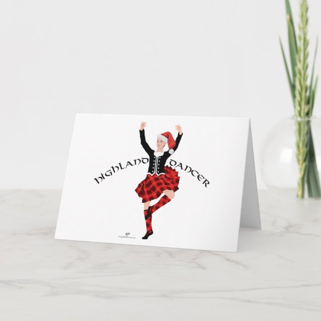 Christmas Scottish Highland Dancer Card (Front)