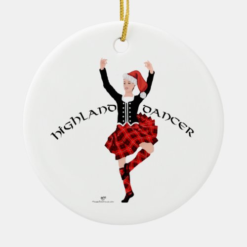 Christmas Scottish Highland Dancer Ceramic Ornament