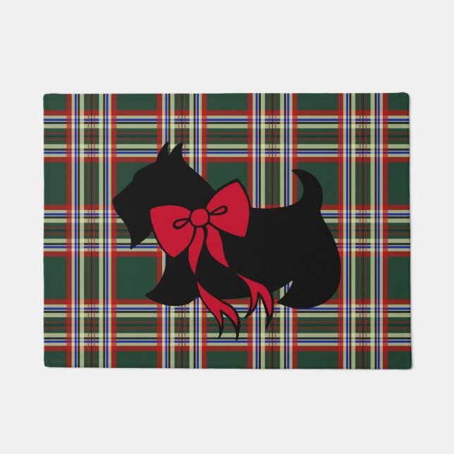 Christmas Scottish Terrier Doormat  (Front)