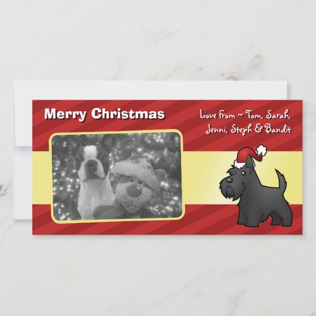 Christmas Scottish Terrier Holiday Card (Front)