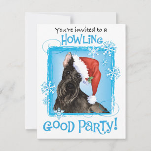 Christmas Scottish Terrier Holiday Invitation