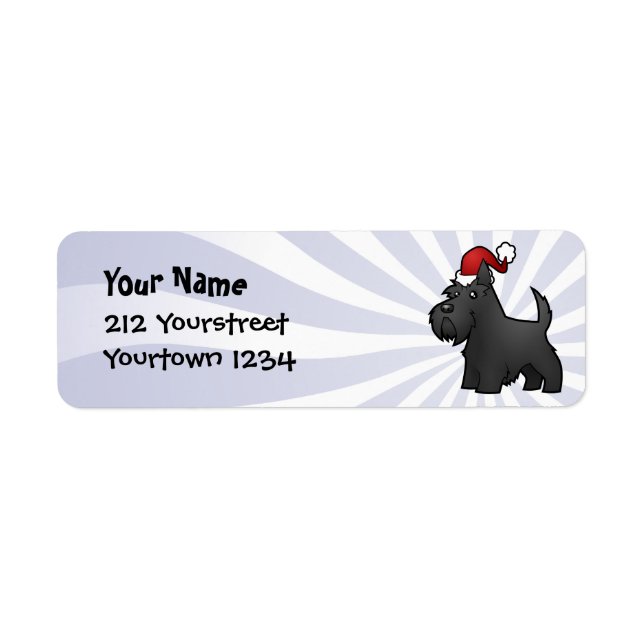 Christmas Scottish Terrier Label (Front)