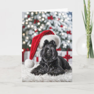 Christmas Scottish Terrier On Fur Card