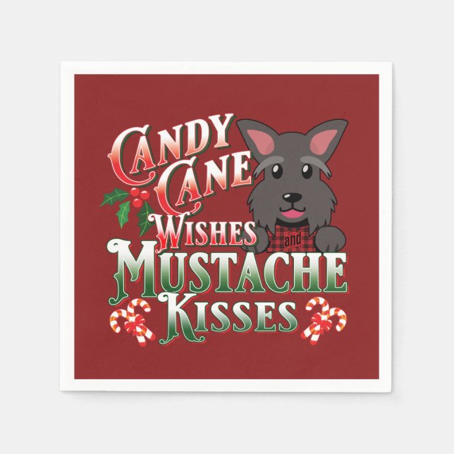Christmas Scottish Terrier Scottie Dog Decoupage Napkins (Front)