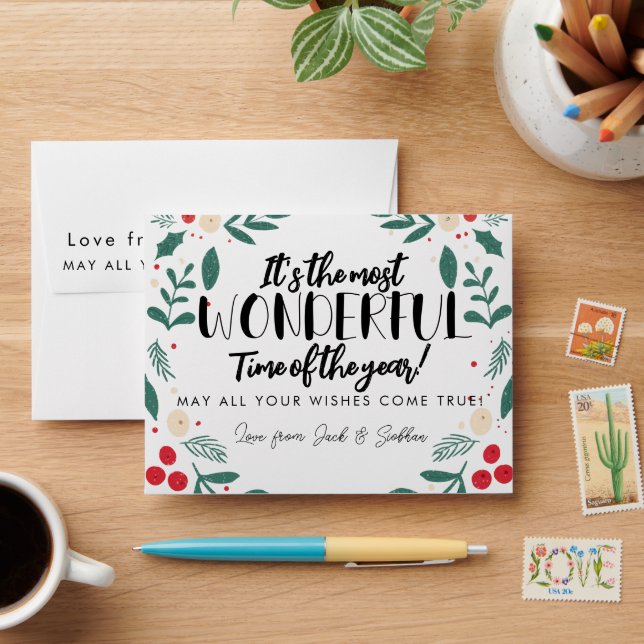 christmas scratchcard Lottery Ticket Wedding favor Envelope (Desk)