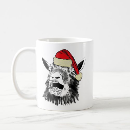 Christmas Screaming Goat illustration Coffee Mug