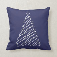 Christmas Scribble Tree Navy Blue White