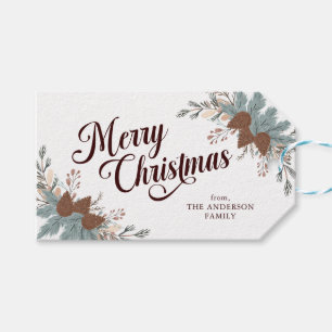 Christmas Script Boho Greenery Christmas Gift Tags