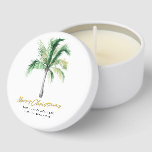 Christmas Script Palm Tree Family Mini Candle Favors
