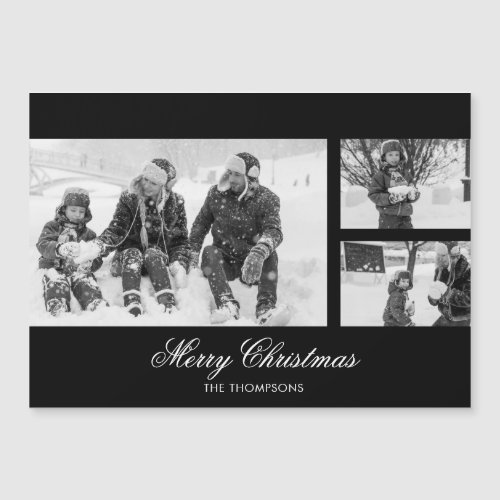 Christmas Script Photo Collage Holiday Magnet