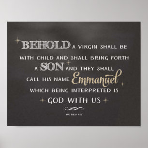 Christmas Scripture - Behold Emmanuel Poster