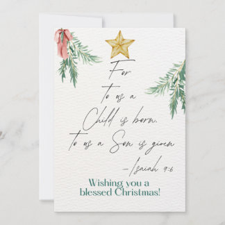 Christmas Scripture Greeting Card Isaiah 9:6