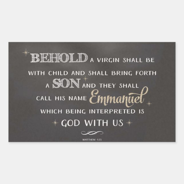 Christmas Scripture - Matthew 1:23 Rectangular Sticker (Front)