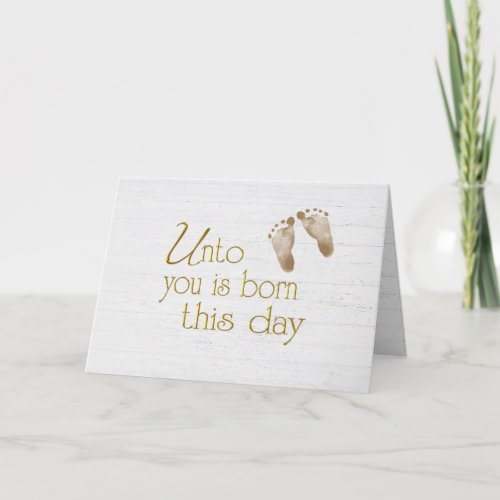 Christmas Scripture with Baby Footprints  Card