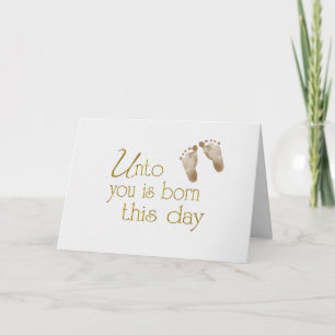 Christmas Scripture with Baby Footprints Card