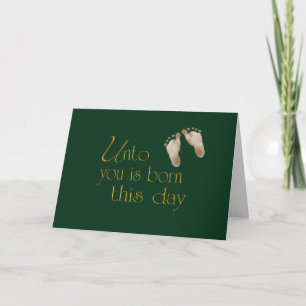 Christmas Scripture with Baby Footprints Card