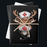 Christmas Scrub Top Reindeer Rubber Gloves Nurses Wrapping Paper Sheets<br><div class="desc">Christmas Scrub Top Reindeer Rubber Gloves Nurses</div>