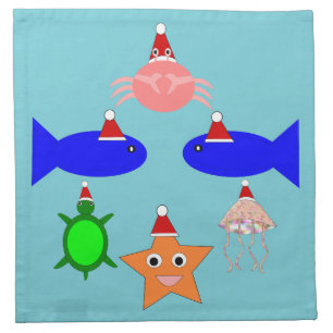 Christmas Sea Creatures Cloth Napkin
