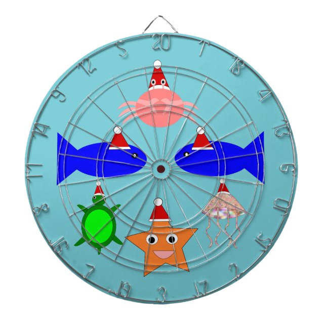 Christmas Sea Creatures Dart Board (Front)