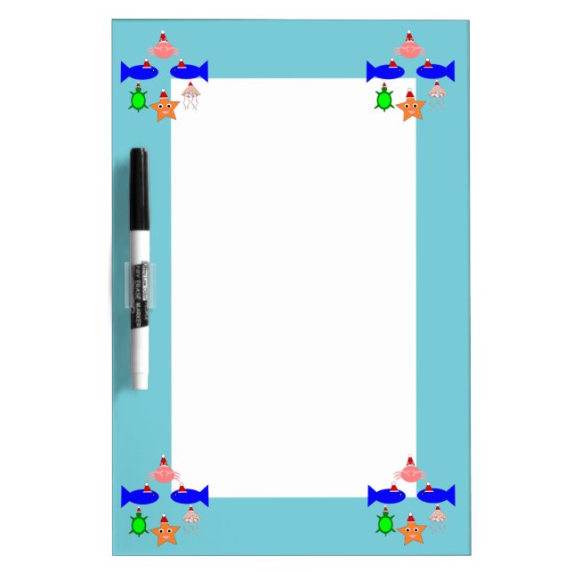 Christmas Sea Creatures Dry Erase Board (Front)