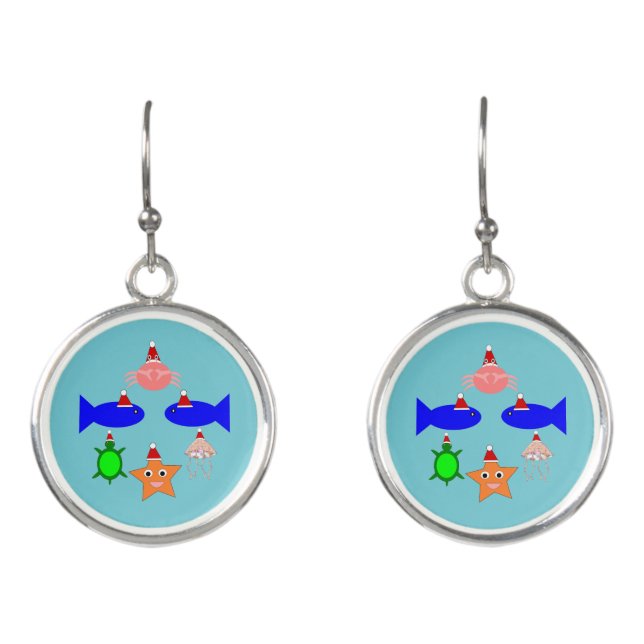 Christmas Sea Creatures Earrings (Front)