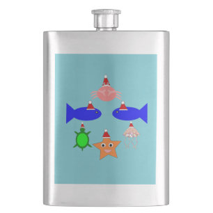 Christmas Sea Creatures Flask