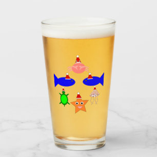 Christmas Sea Creatures Glass