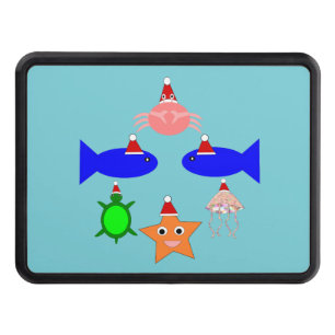 Christmas Sea Creatures Hitch Cover