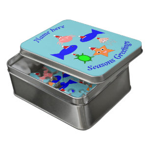 Christmas Sea Creatures Personalized Jigsaw Puzzle