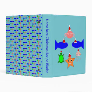Christmas Sea Creatures Personalized Recipe Mini Binder