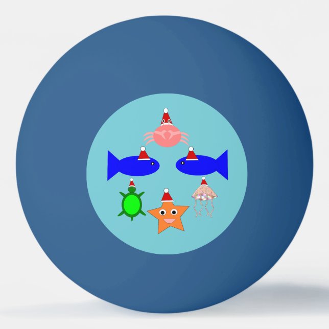 Christmas Sea Creatures Ping Pong Ball (Front)