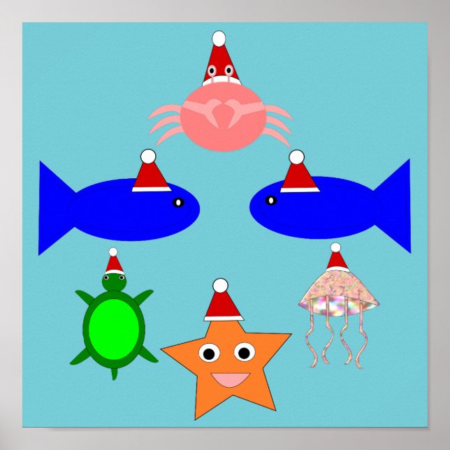 Christmas Sea Creatures Poster (Front)