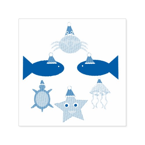 Christmas Sea Creatures Self_inking Stamp