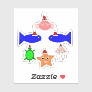 Christmas Sea Creatures Sticker