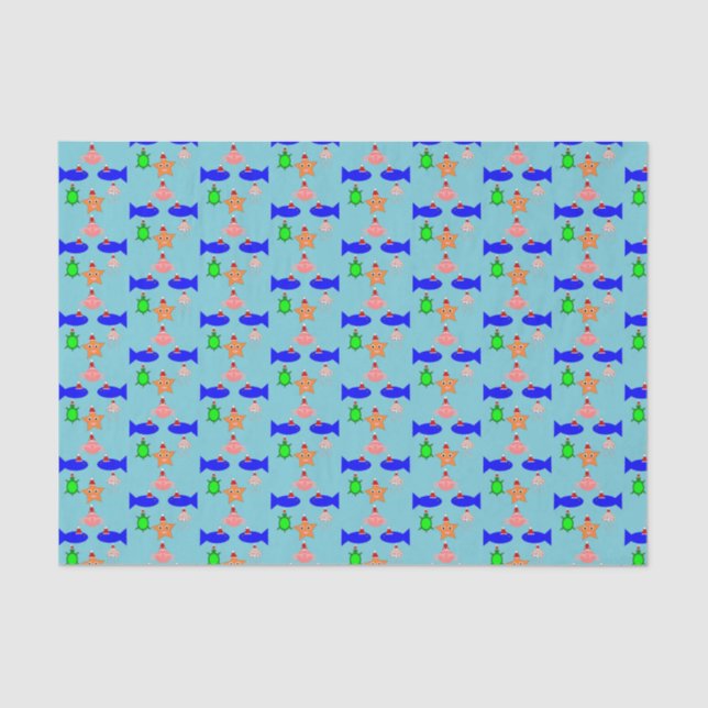 Christmas Sea Creatures Tissue Paper (Front)