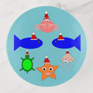 Christmas Sea Creatures Trinket Tray