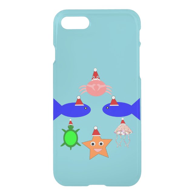 Christmas Sea Creatures Uncommon iPhone Case (Back)