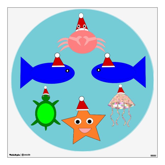 Christmas Sea Creatures Wall Decal (Front)