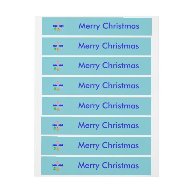 Christmas Sea Creatures Wrap Around Address Label (Sheet)