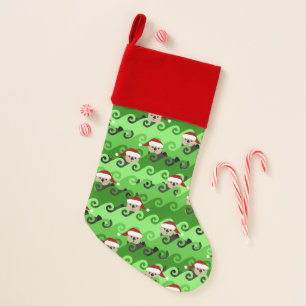 Christmas Sea Otters Green Waves Stocking
