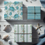 Christmas Sea Turtle & Botanical Leaves Watercolor Wrapping Paper Sheets<br><div class="desc">Celebrate Beach Christmas 2025 with this tropical Christmas wrapping paper featuring a cute holiday pattern of watercolor sea turtle art, festive greenery, and subtle red berries. Designed as stylish wrapping paper for Christmas, this beach-inspired gift wrap present set also includes coordinating stripes for a cohesive and aesthetic coastal look. Perfect...</div>