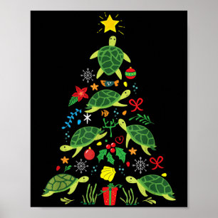 Christmas Sea Turtle Gift Co Poster
