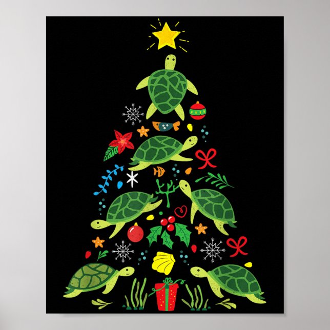 Christmas Sea Turtle Gift Co  Poster (Front)