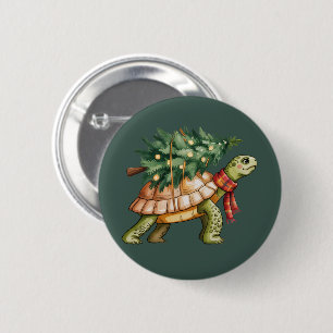 Christmas Sea Turtle Lover Gift Xmas Tree Holiday Button