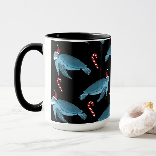 Christmas Sea Turtle  Mug (With Donut)