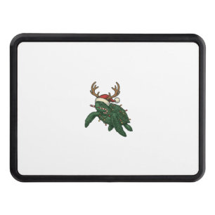 Christmas Sea Turtle Reindeer Vintage Engraving De Hitch Cover