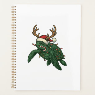 Christmas Sea Turtle Reindeer Vintage Engraving De Planner