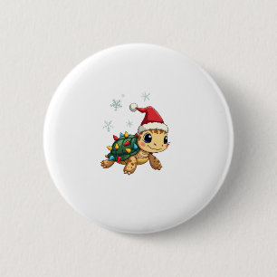 Christmas Sea Turtle Santa Xmas Men Women Boys Gir Button